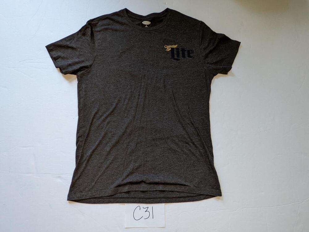 Old Navy TShirt Miller Lite Size Medium Gray -0522C31